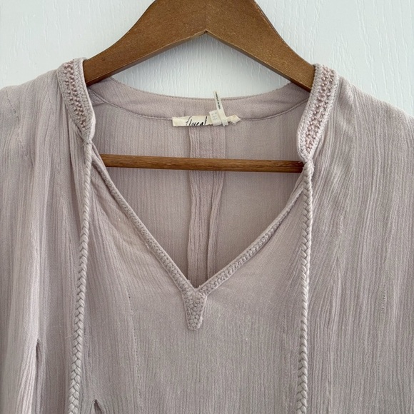 Anthropologie Floreat Blouse Gauzy Beaded Grey - Picture 3 of 9
